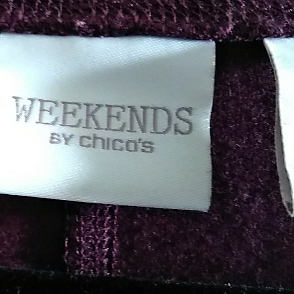 Chicos Weekends Basic Maroon Mid Length Sleeves - image 2